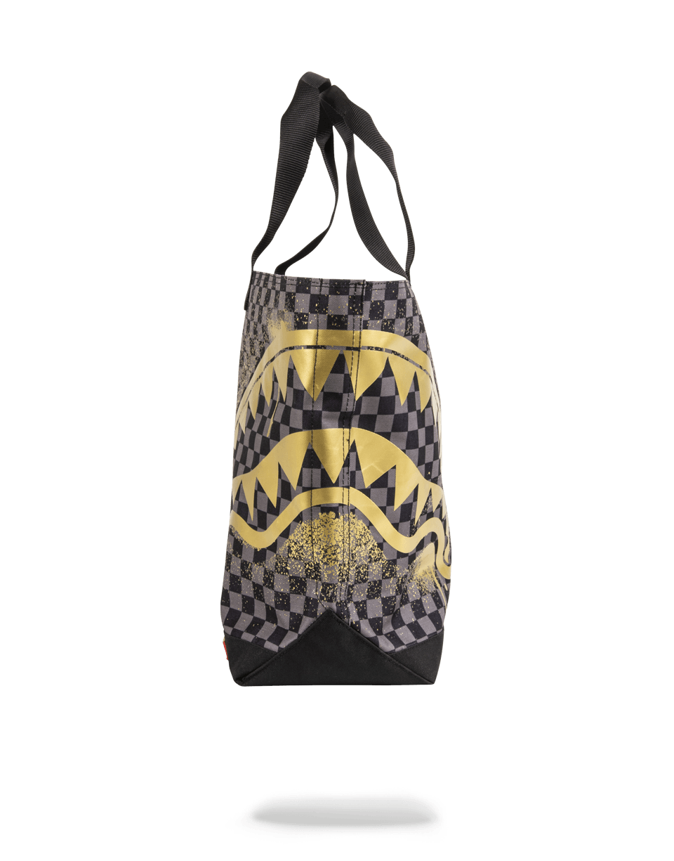SHARKS IN PARIS GOLD STENCIL TOTE