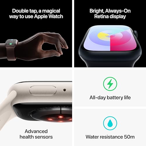 Apple Watch Series 9 GPS 41mm Pink Aluminum Case w/ Light Pink Sport Band (S/M) - MR933LW/A