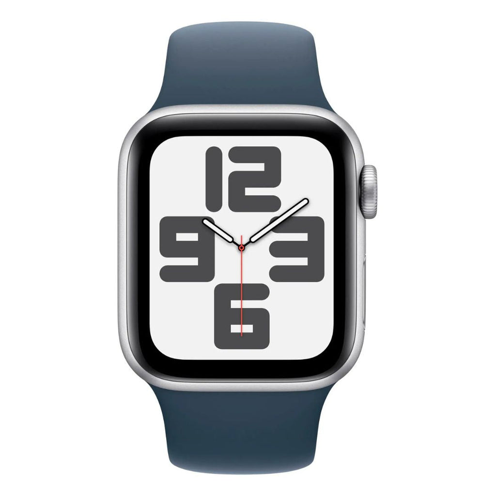 Apple Watch SE 2nd Gen (GPS+Cell) ? 40mm Silver Aluminum Case with Storm Blue Sport Band (M/L) ? MRGL3LL/A (2022)