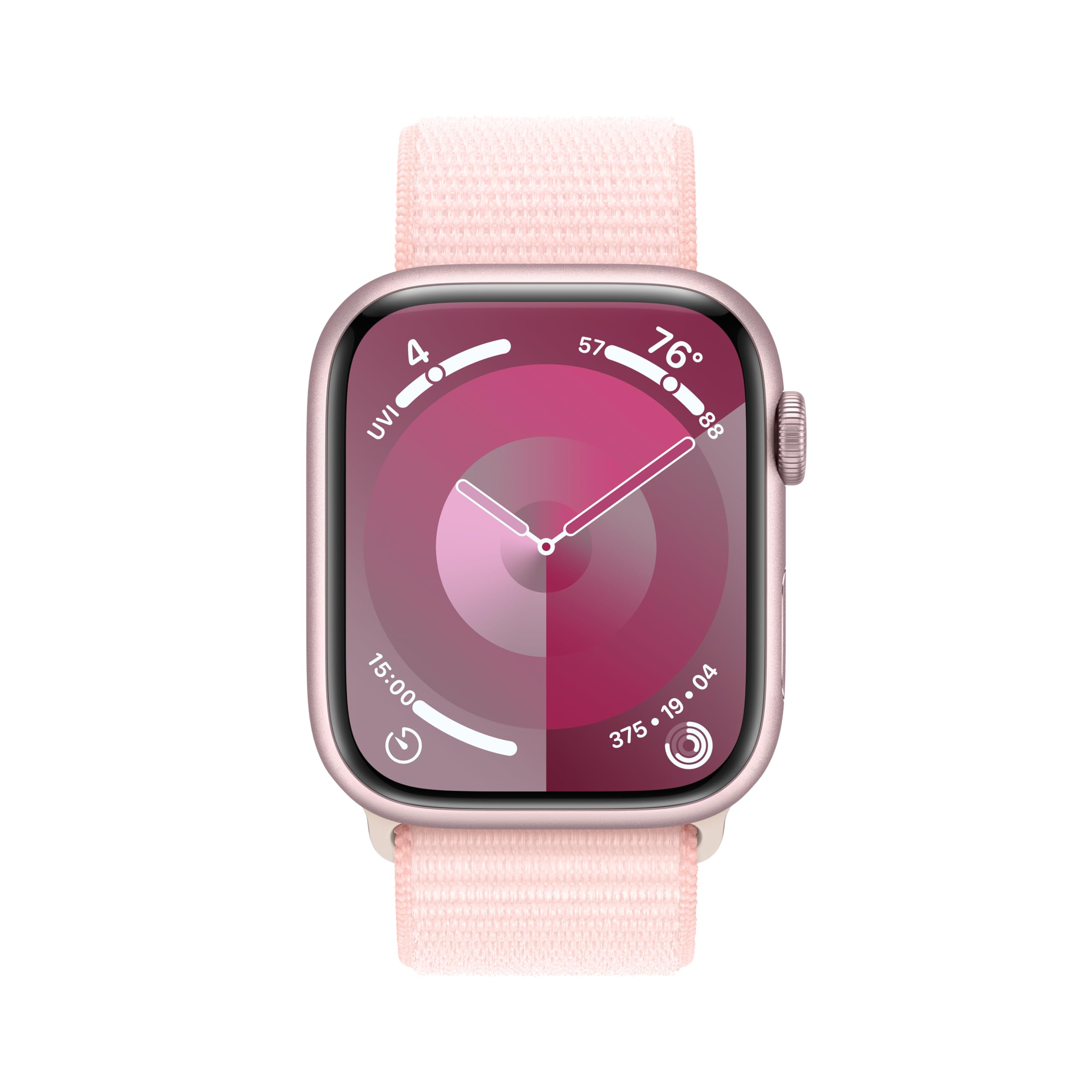 Apple Watch Series 9 GPS 45mm Pink Aluminum Case with Light Pink Sport Loop  (NO BLOOD OXYGEN) - MR9J3LW/A