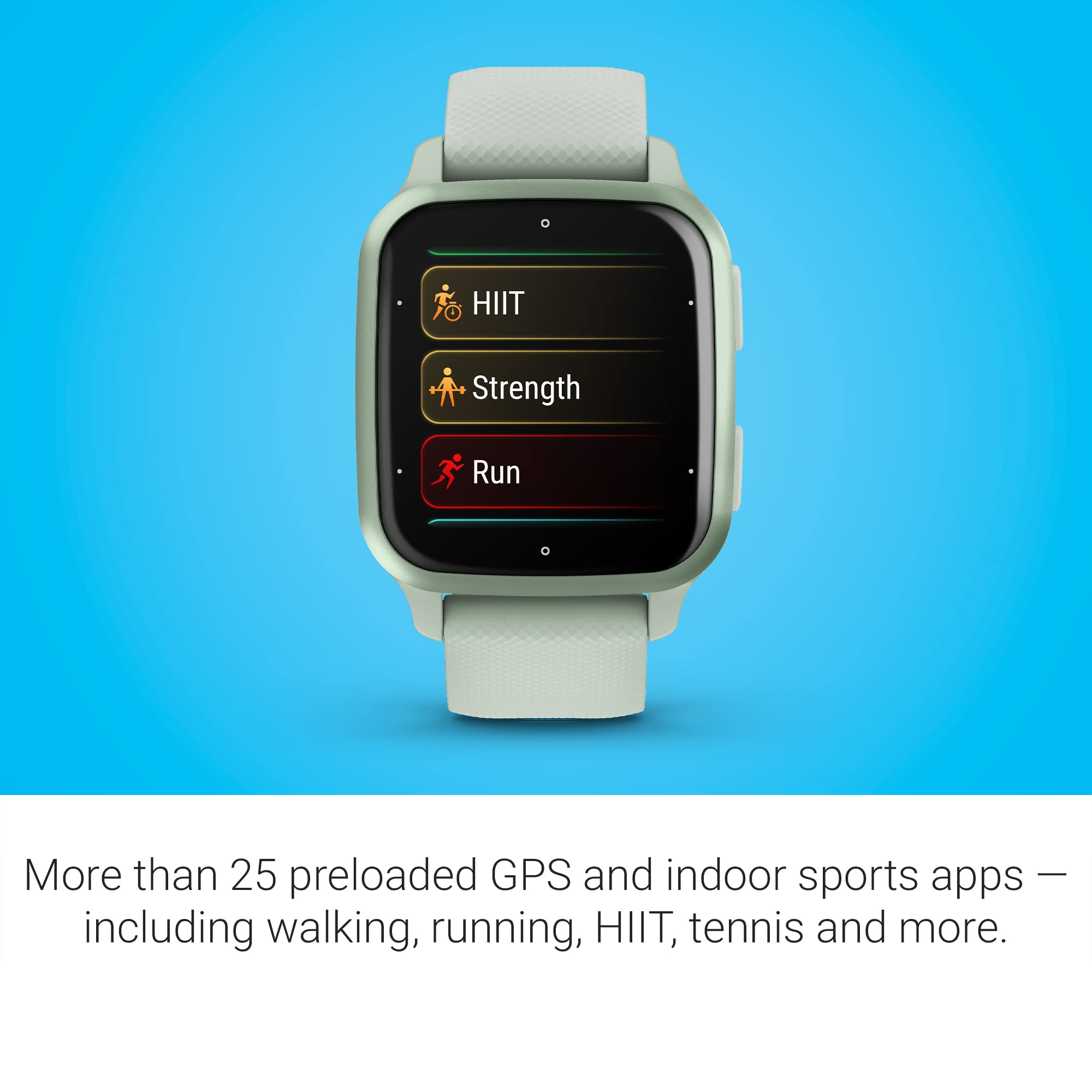 Garmin Venu Sq 2 GPS Smartwatch ƒ?? 40mm ƒ?? Cool Mint Case with Cool Mint Silicone Band ƒ?? 010-02701-02