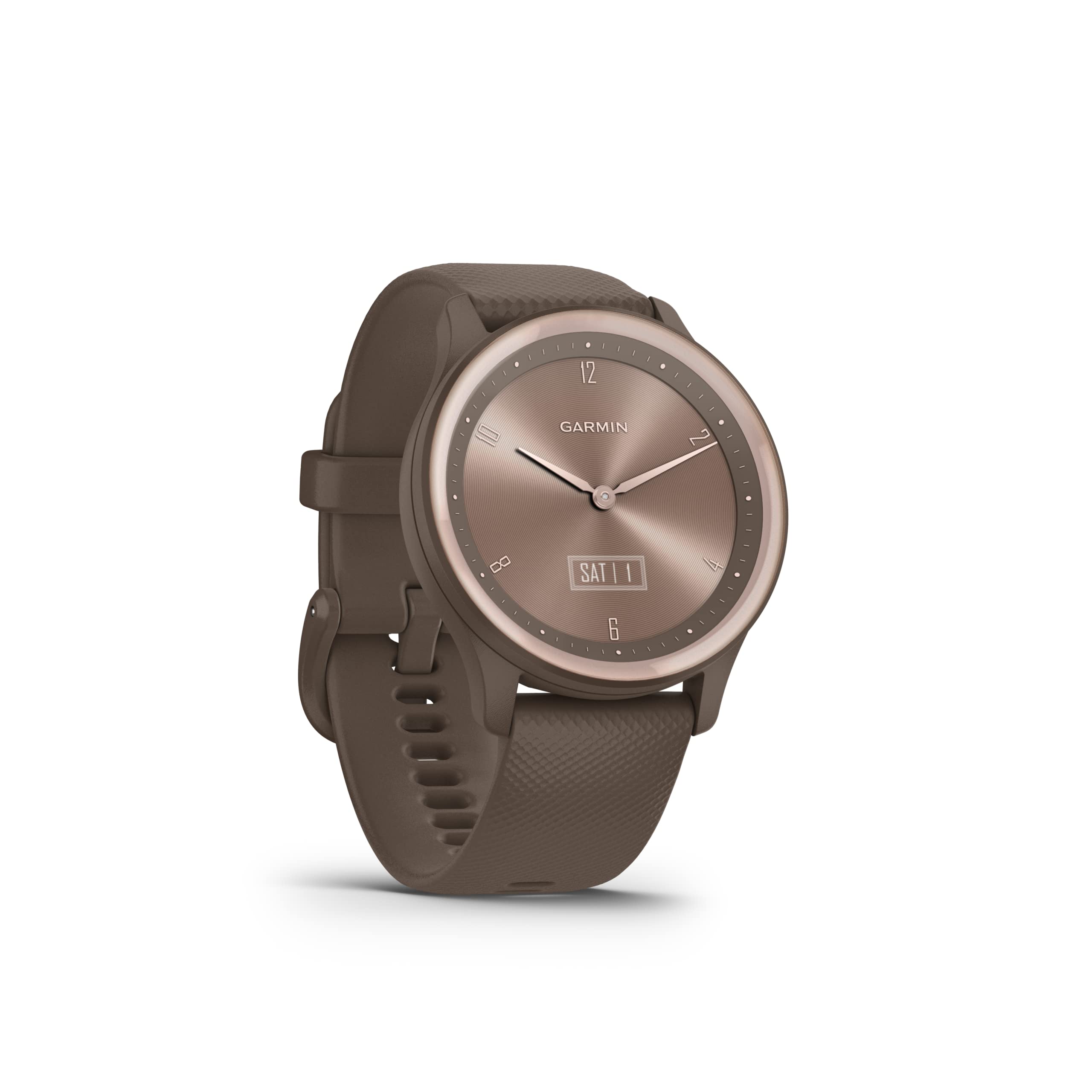 Garmin Vivomove Sport 40mm Cocoa Case with Cocoa & Peach Gold Silicone Band ƒ?? 010-02566-02