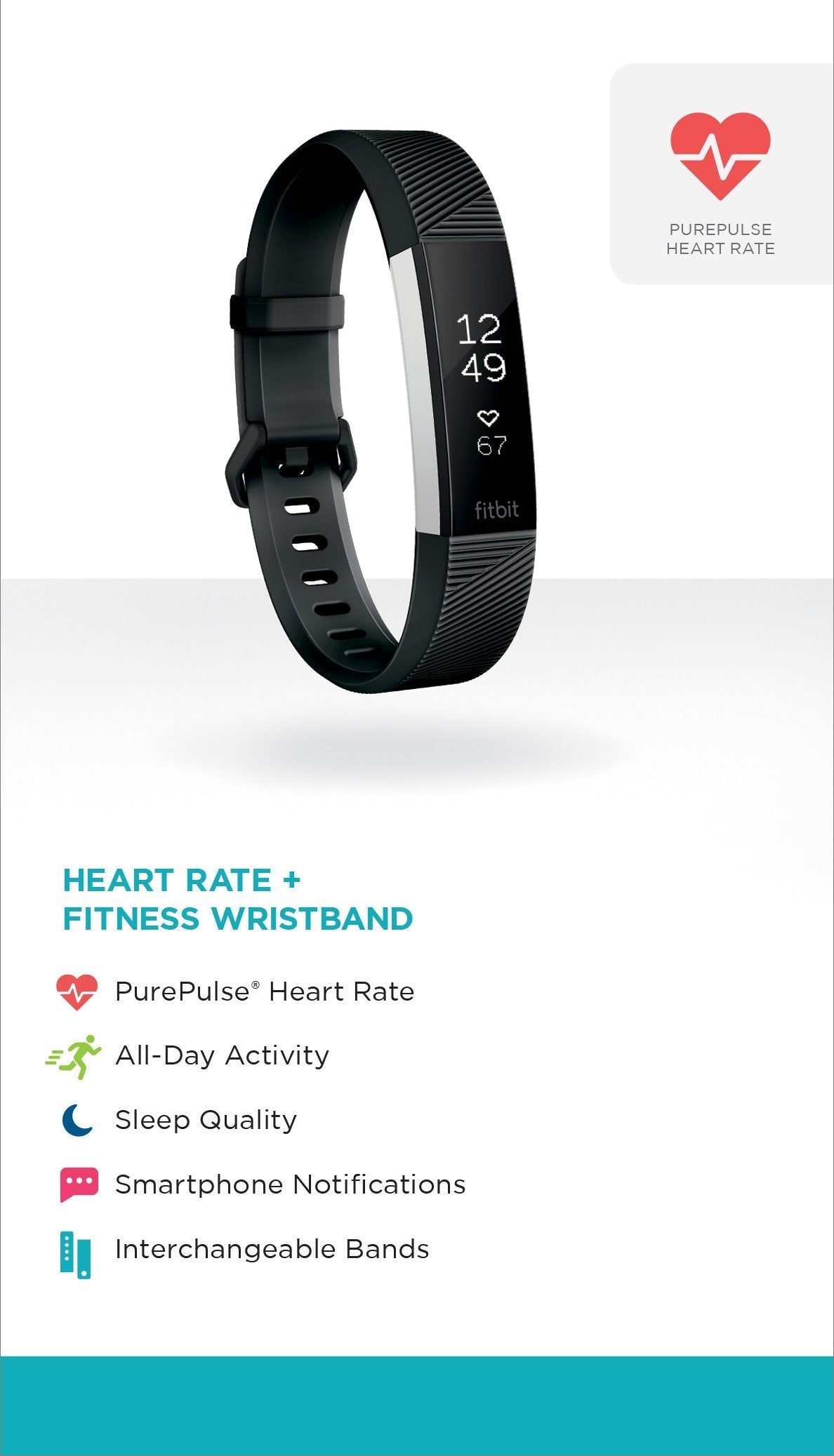 Fitbit Alta Fitness Tracker ƒ?? Black ƒ?? Large ƒ?? FB406BKL