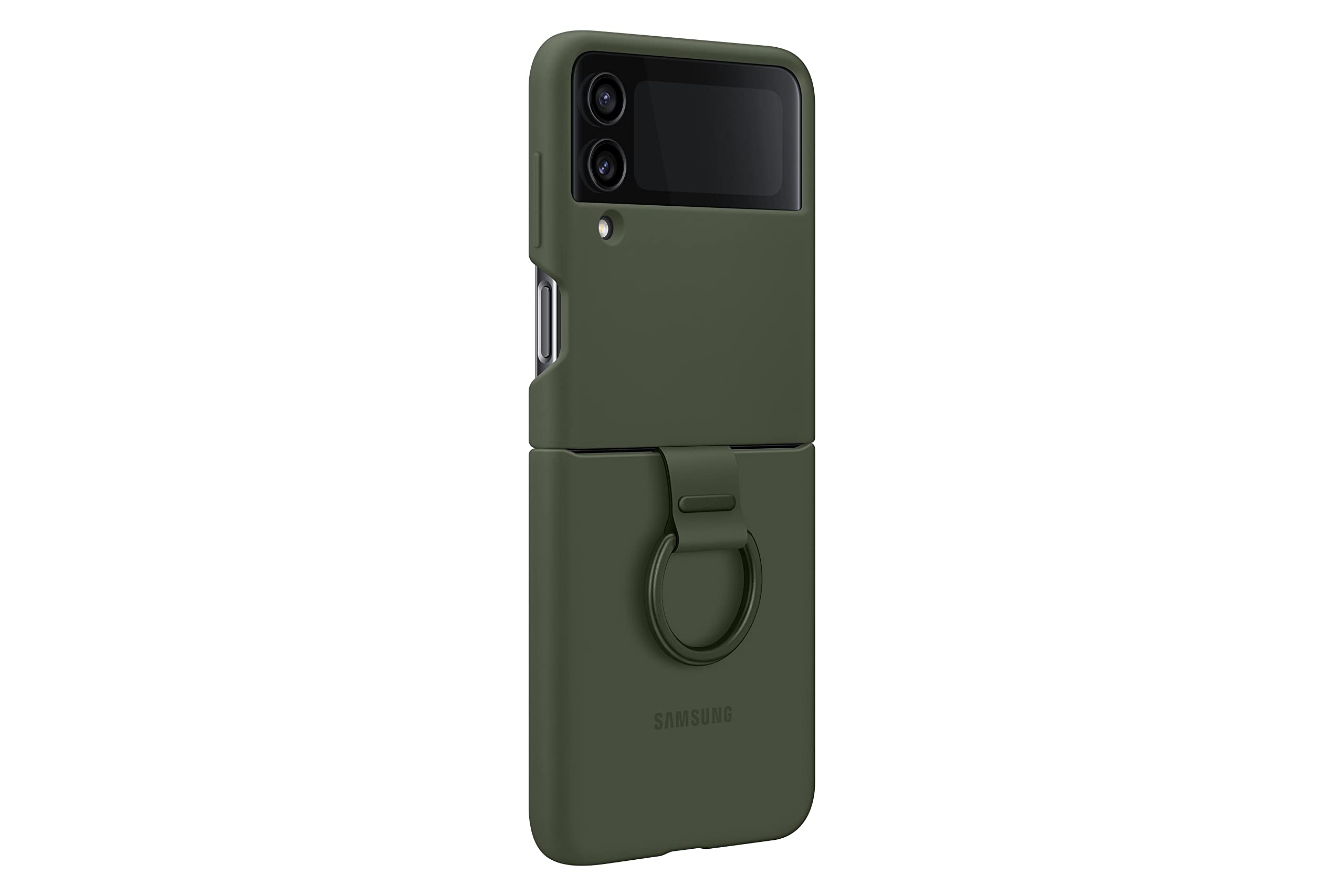 Samsung Silicone Cover with Ring for Galaxy Z Flip4 - Green - EF-PF721TGEGUS