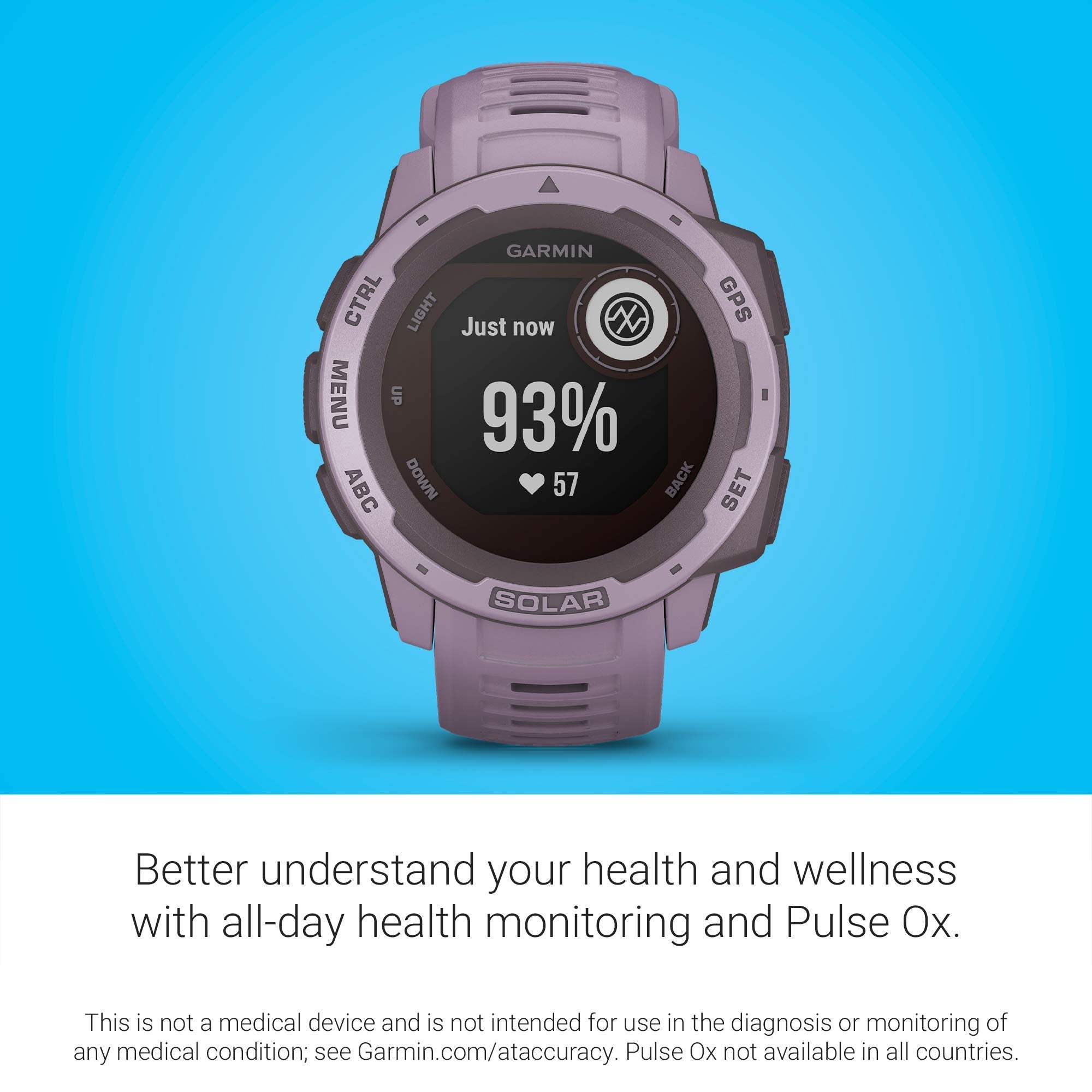 Garmin - Instinct Solar 45mm Fiber Orchid w/ Orchid Band - 010-02293-12