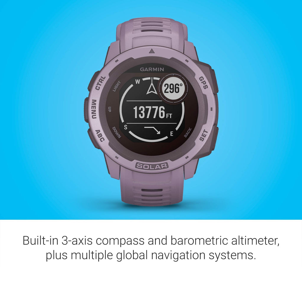 Garmin - Instinct Solar 45mm Fiber Orchid w/ Orchid Band - 010-02293-12