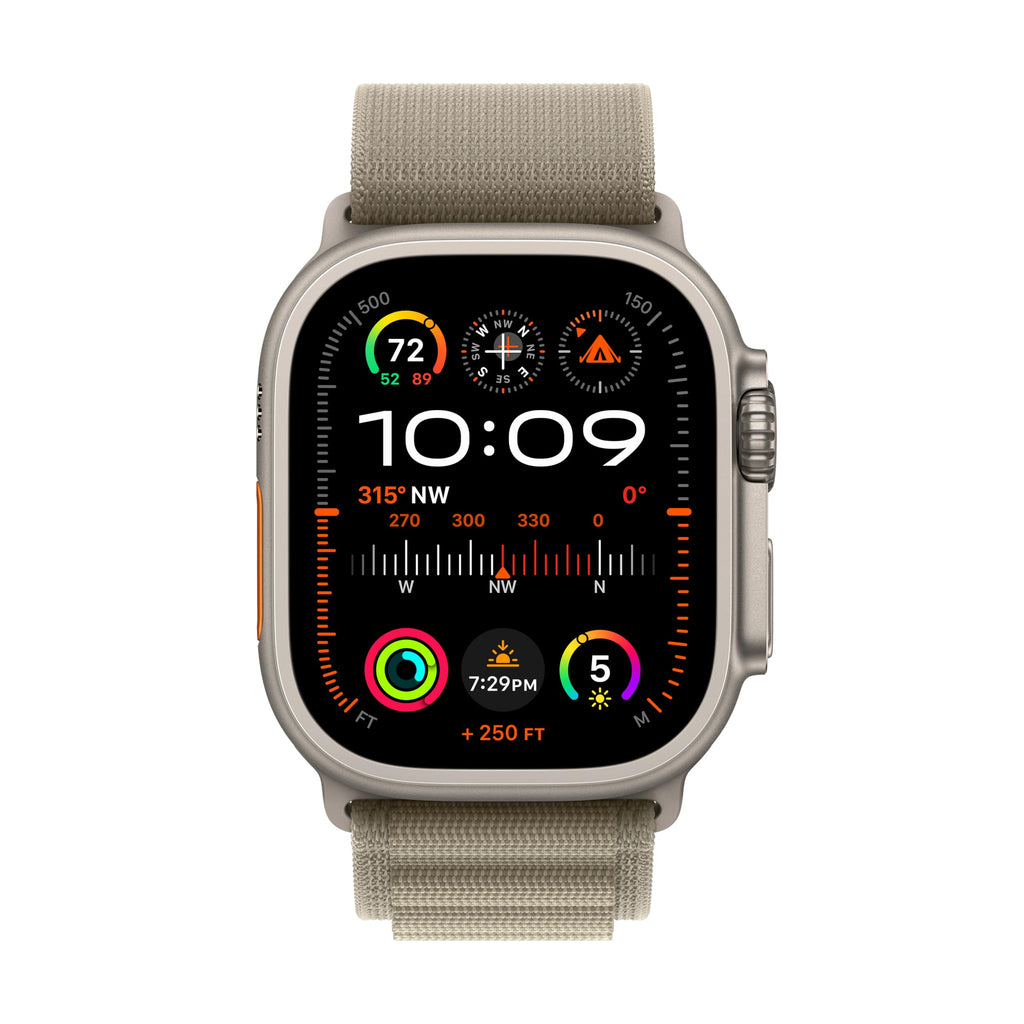 Apple Watch Ultra 2 (GPS + Cellular) 49mm Titanium Case with Olive Alpine Loop with Blood Oxygen - M