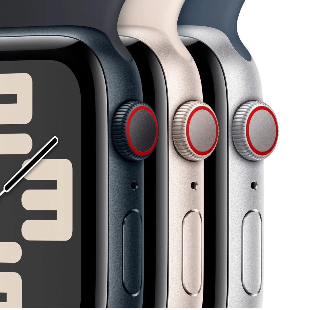 Apple Watch SE 2nd Gen (GPS+Cell) ? 40mm Silver Aluminum Case with Storm Blue Sport Band (M/L) ? MRGL3LL/A (2022)