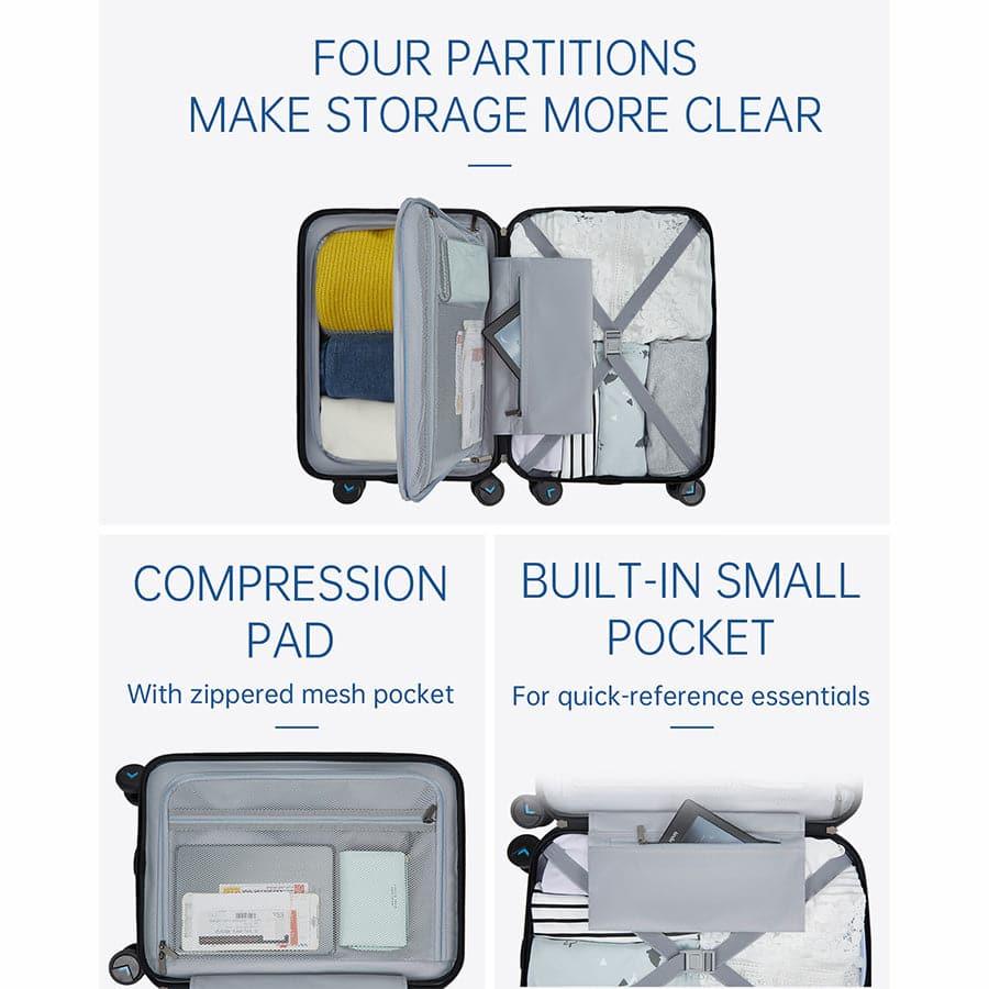 Globetrotter 20" Hardside Rolling Carry-on Stylish Suitcase