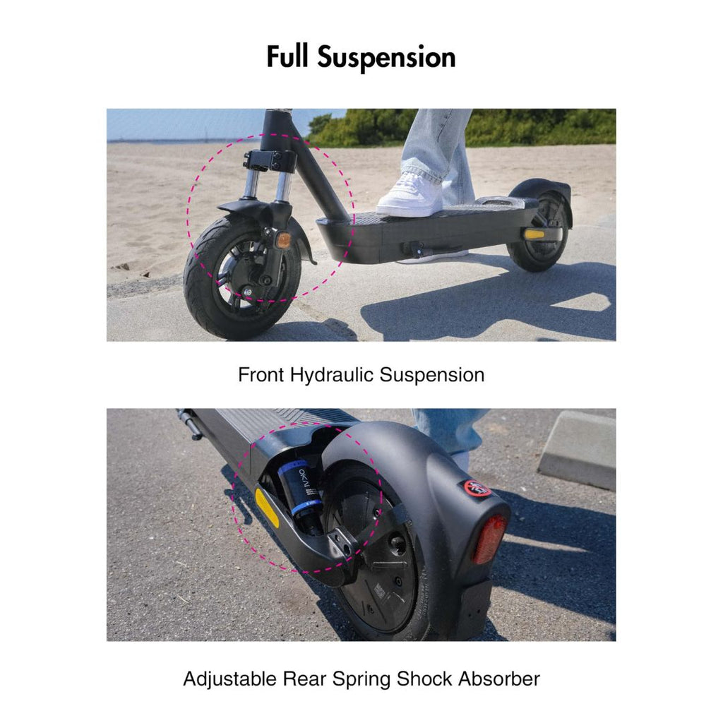 OKAI - Neon Ultra ES40 Dual-Suspension Electric Scooter w/ 43.5 Miles Max Operating Range & 24 mph Max Speed - Blue
