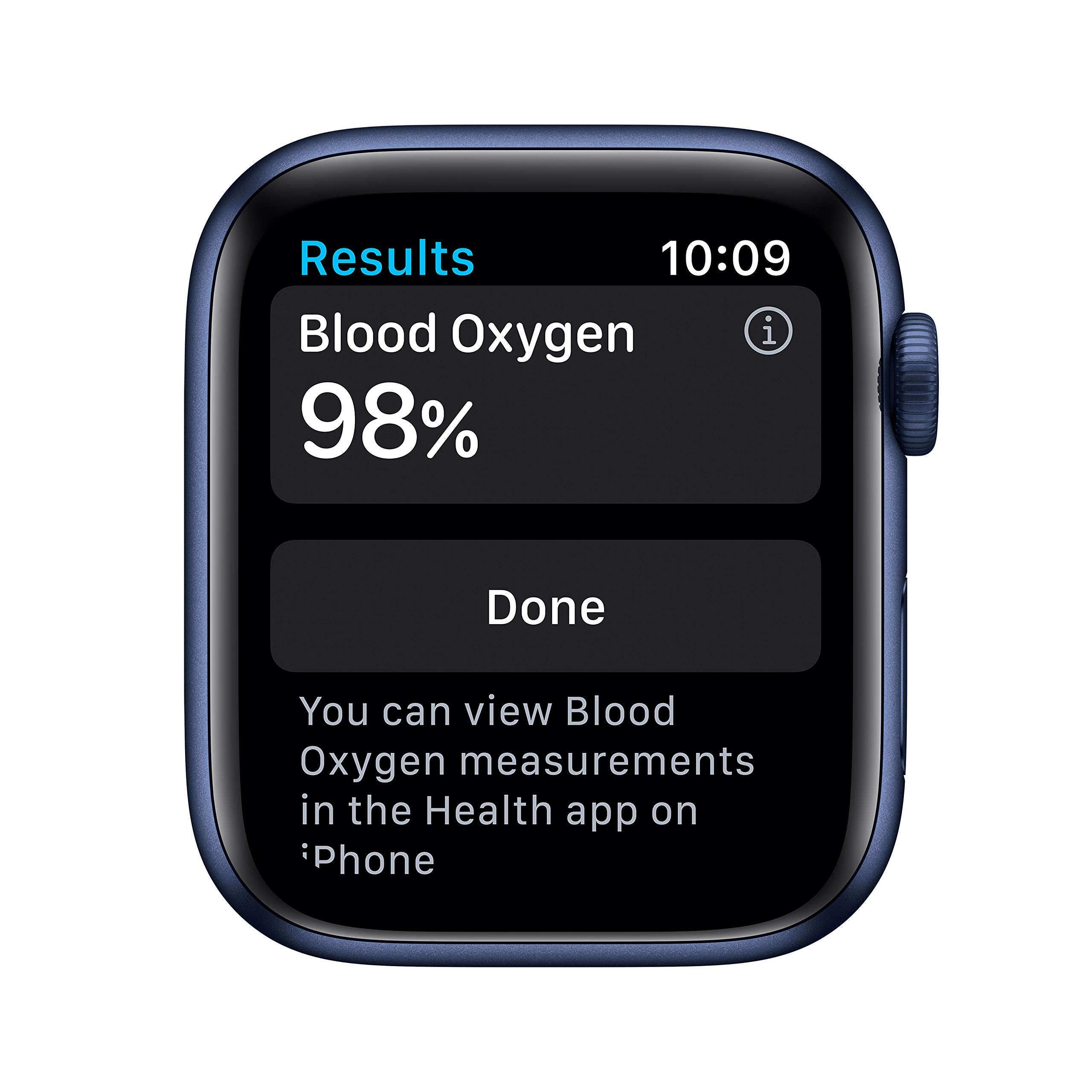 Apple Watch Series 6 GPS 44mm Blue Aluminum Case with Deep Navy Sport Band Blue - M00J3LL/A