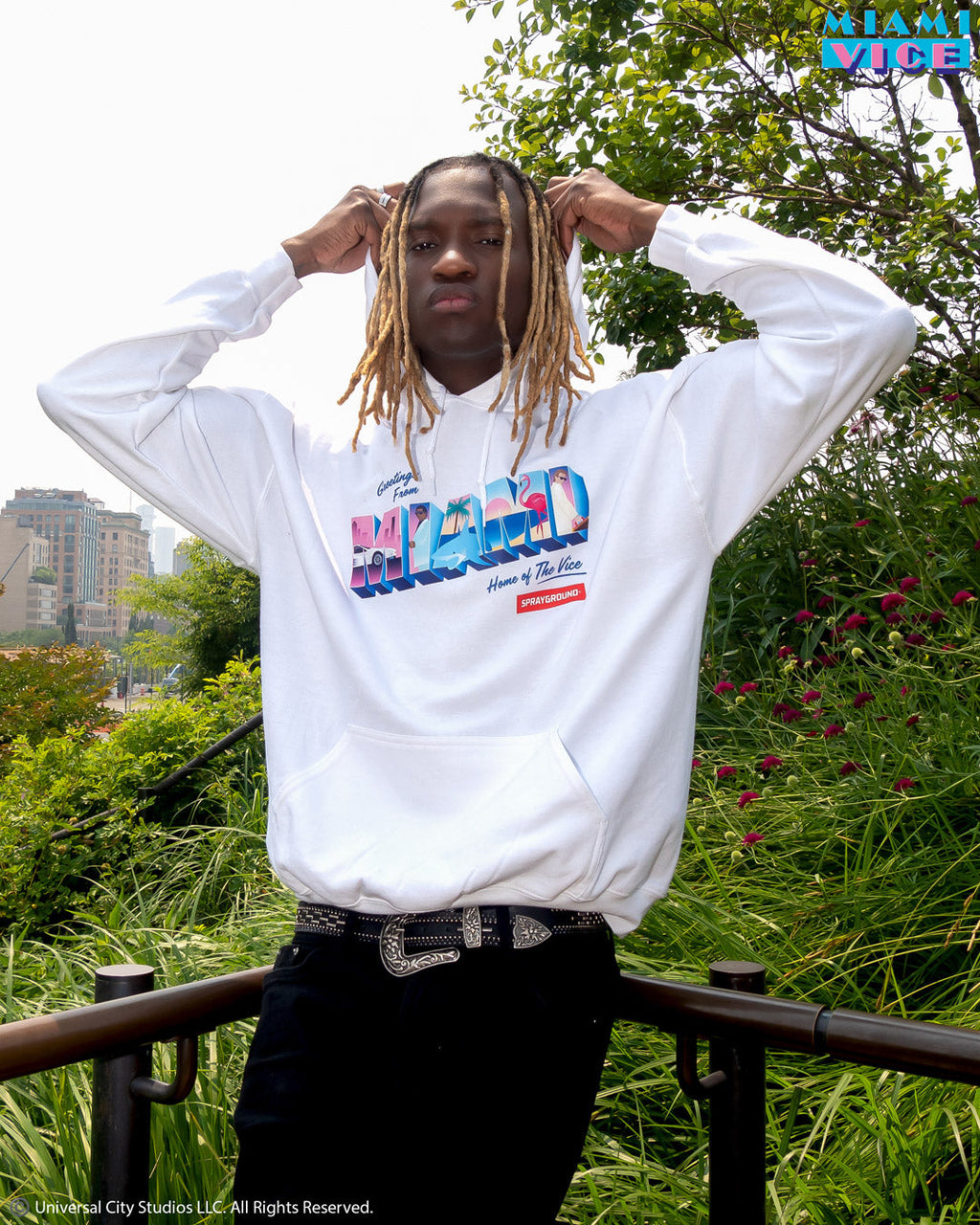 MIAMI VICE HOODY (WHITE)