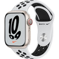 Apple Watch Nike Series 7 41mm (GPS + Cellular) - Starlight Aluminum Case with Pure Platinum/Black Nike Sport Band - MKHL3LL/A