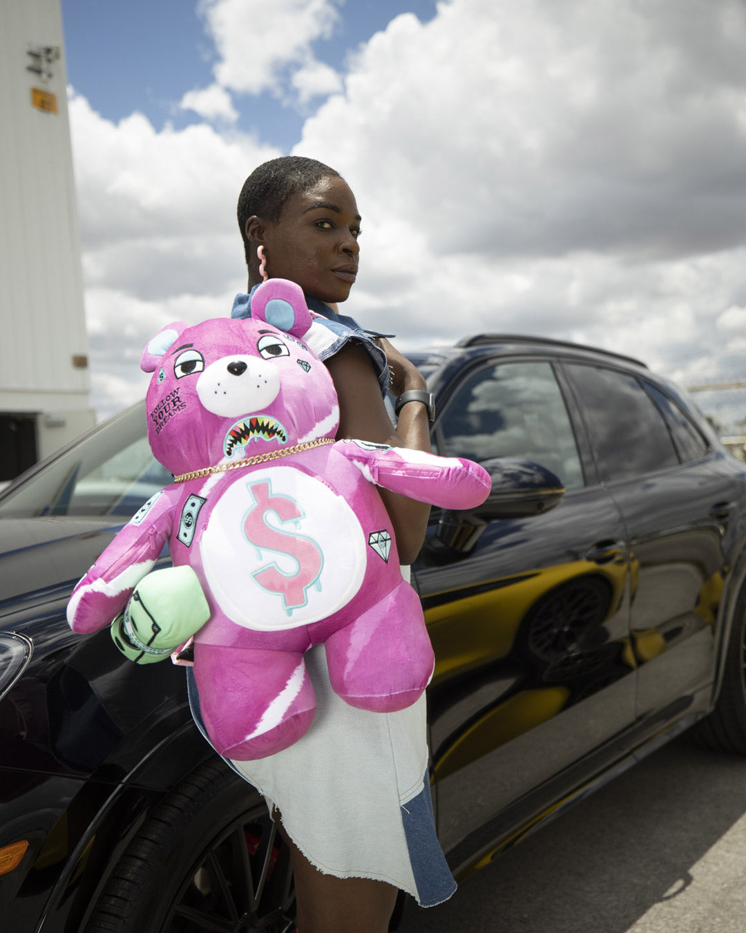 PINK PUNK MONEYBEAR TEDDYBEAR BACKPACK