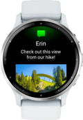 Garmin Venu 3 GPS Smartwatch ƒ?? 45mm Silver Stainless Steel Bezel with Whitestone Case and Silicone Band ƒ?? 010-02784-00