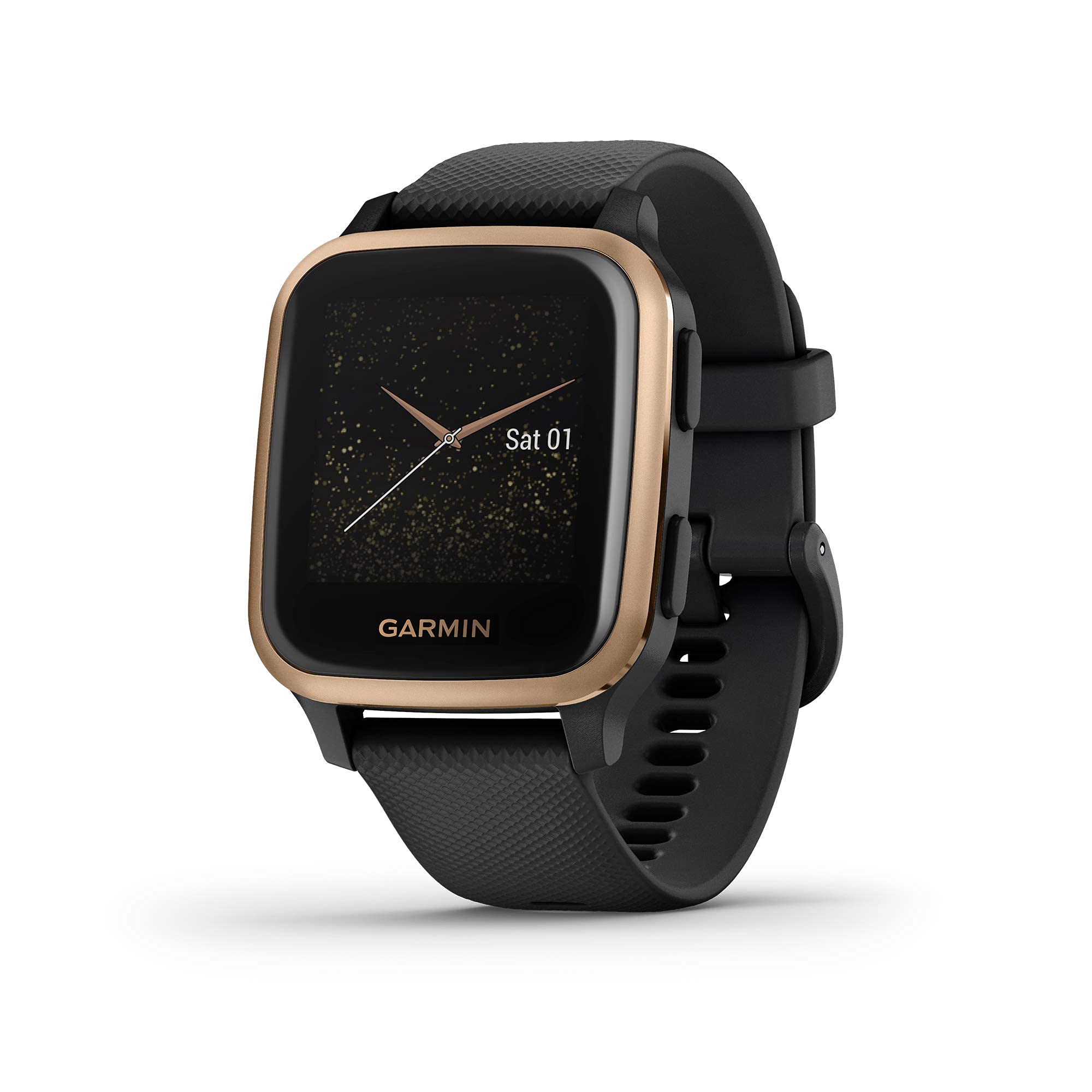 Garmin Venu Sq Music Edition GPS Smartwatch ƒ?? 33mm Rose Gold and Black ƒ?? 010-02426-05