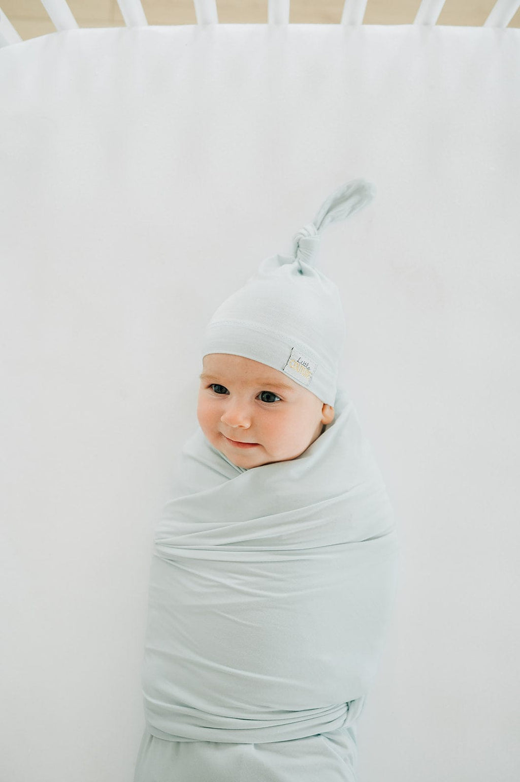 Swaddle and Hat - Icy Blue
