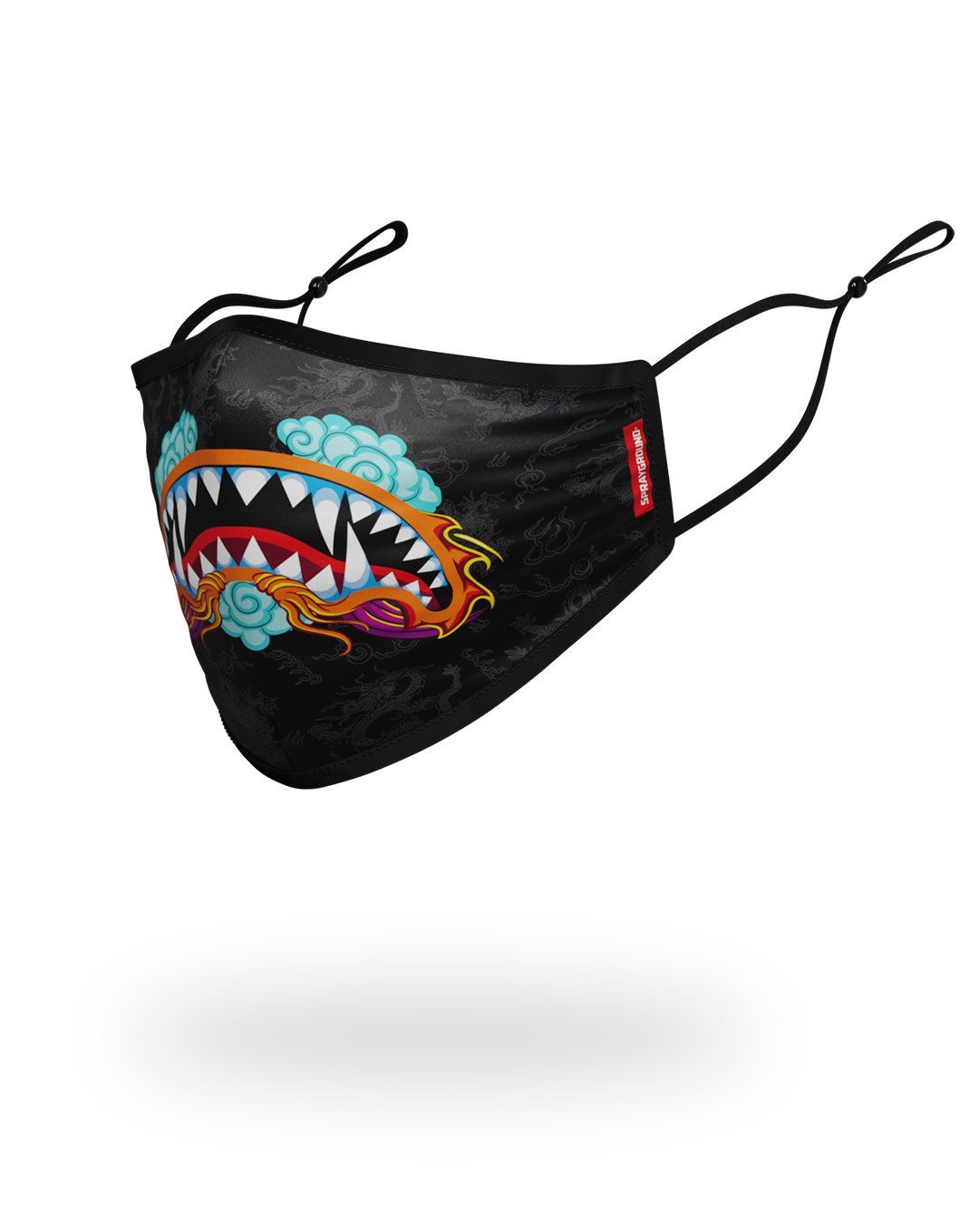 ADULT DRAGON SHARK FORM FITTING FACE MASK