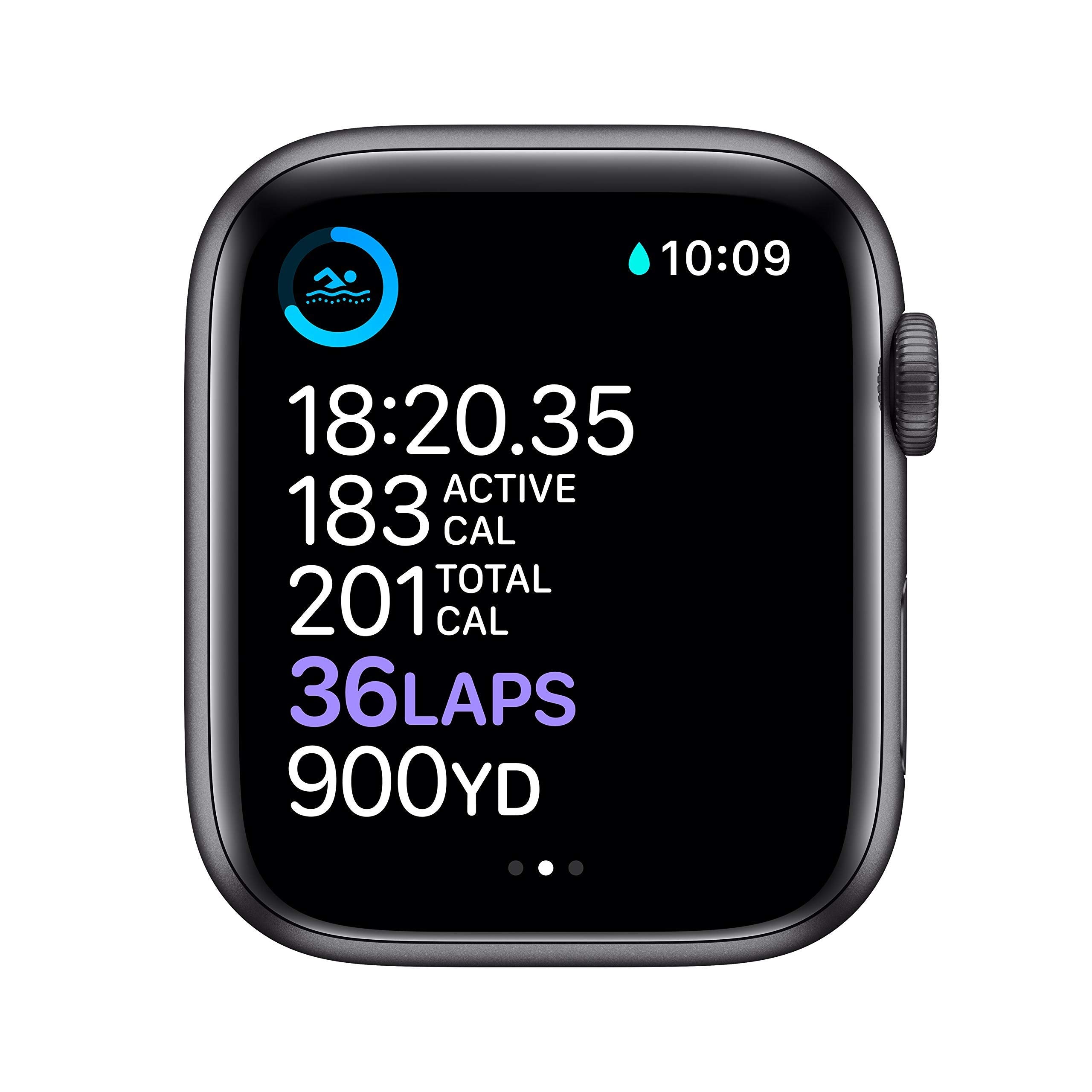 Apple Watch Series 6 GPS 44mm Space Gray Aluminum Case with Black Sport Band - M00H3LL/A